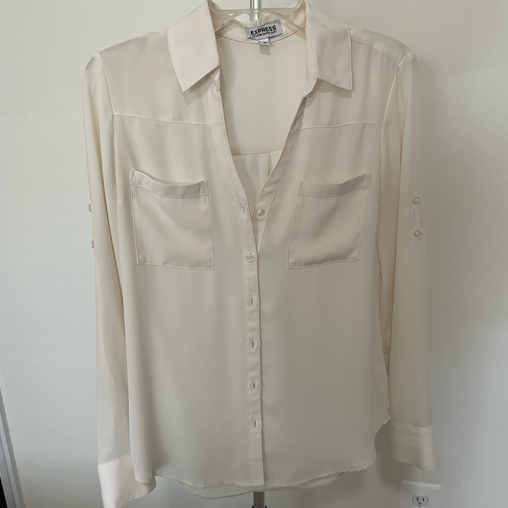 Beige/cream express portofino long sleeve blouse